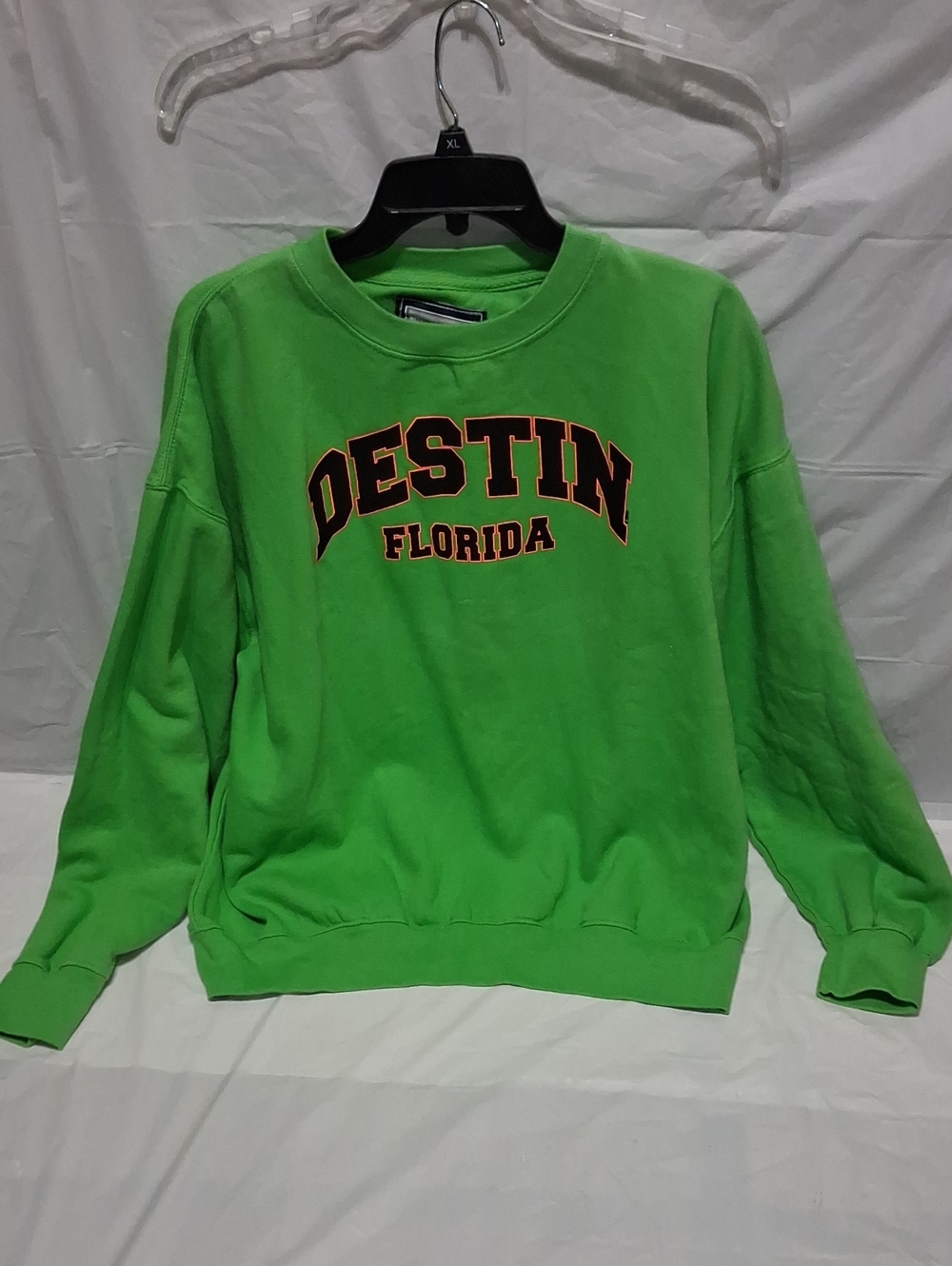 ✨ Vintage Style Destin Florida Oversized Crewneck Sweatshirt Lime Green XL✨